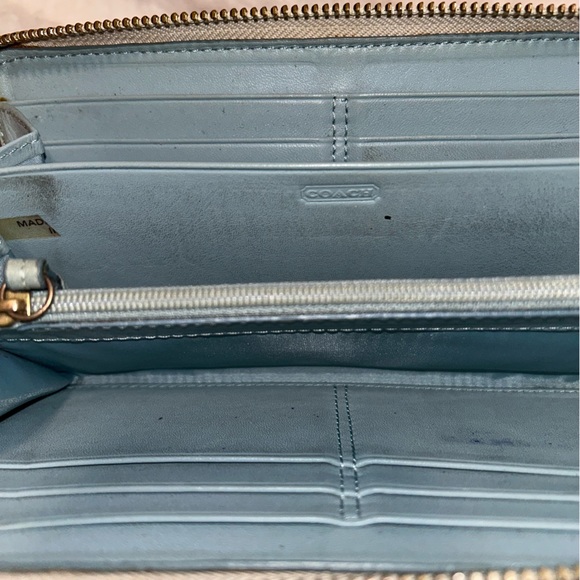 Coach Leather & Canvas Monogram Accordion Long Zip Wallet - Picture 9 of 12